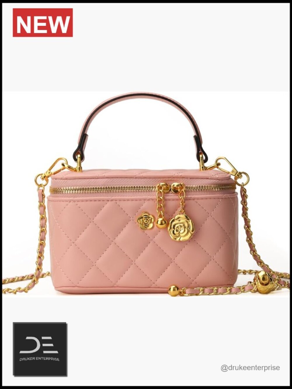Faux Leather Quilted Square Crossbody Bag Mini Satchel Handbag Top Handle Pouch